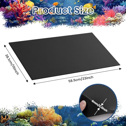 Aquarium Leveling Mat, 15 x 23 Inch Under Tank Pad, 6mm Thick Non-Slip Shockproof Fish Tank Cushion, Waterproof, Easy to Cut, Black - color: Black, size: 15 x 23in