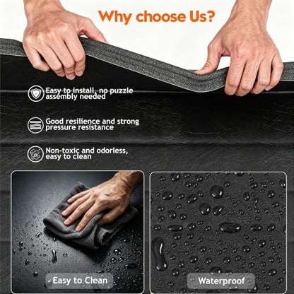 5'x10' Wrestling Mat, 1.2in Thick Roll-Up Jiu Jitsu Home Gym Mat - color: Black