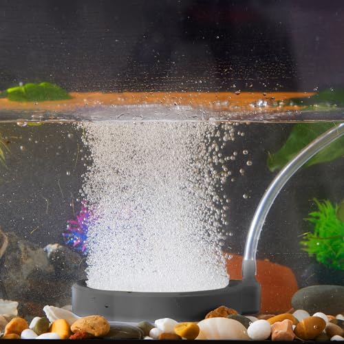 5.9 Inch Nano Air Stone with Case - Silent High Oxygen Bubbler for Aquariums, Fish Tanks & Hydroponic Systems, Black Small Bubble Diffuser Accessories (No Air Pump and Air Tube)