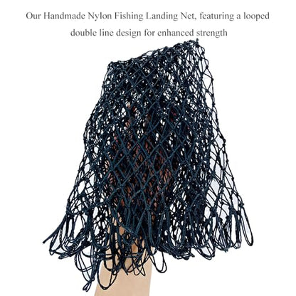 Fishing Net Replacement Foldable Trout Net Replacement Nylon Fishing Landing Mesh for Freshwater Saltwater Robust 24 Strands