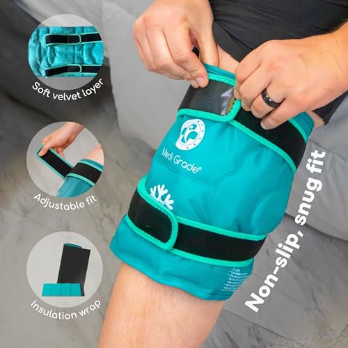 Medi Grade Knee Ice Pack Wrap, Reusable Ice Pack for Knee Pain and Surgery