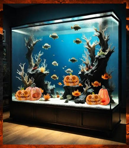 Fish Hideout Pumpkin Shaped Fish Cave Pumpkin Figurine Shrimp Hide Reptile Shelter House for Halloween Fish Tank Aquarium Decoration Pumpkin Aquarium Decoration Halloween Pumpkin Set