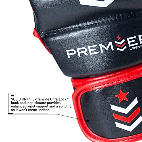 Revgear Premier MMA Grappling Gloves, MMA, Kickboxing, Martial Arts, Boxing - color: Red/Black, size: Small