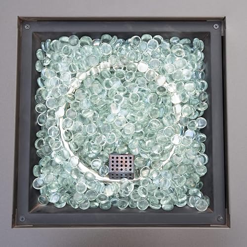 onlyfire Fire Pit Glass Rocks 10 lbs, High Luster Fire Glass Beads 1/2 Inch, Tempered Glass Marbles for Propane/Natural Gas Fire Pit, Fireplace, Multicolor & Blends Available - color: Crystal Ice