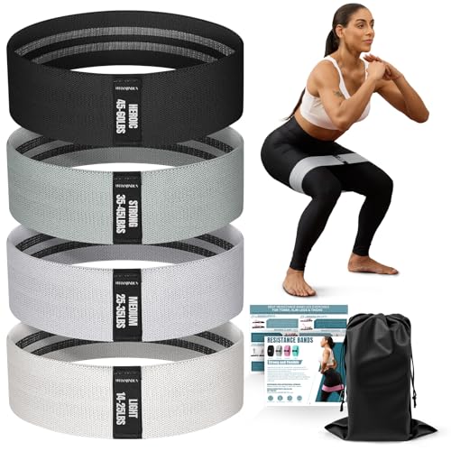 Lianjindun Booty Resistance Bands for Legs & Glutes, Non-Slip Workout Set - color: Gradient Gray
