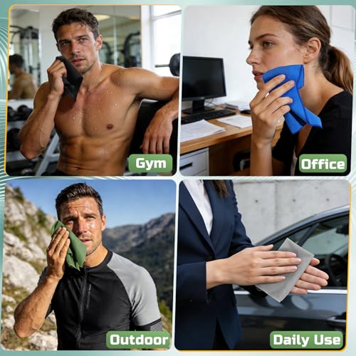 20 Pack 12"x10" Microfiber Sweat Absorbing Handkerchiefs for Men, Quick-Dry Sweat Rags Towels for Face, Neck, Gym - color: 20darkblue