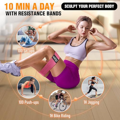 Fabric Resistance Bands for Working Out - color: Black