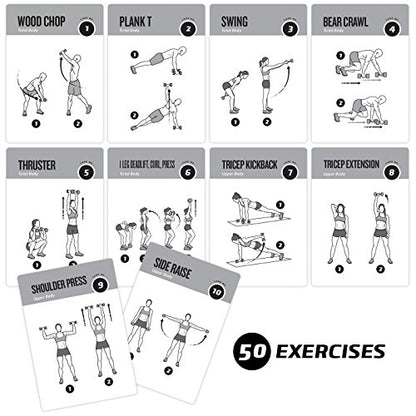 Dumbbell Workout Cards, Instructional Fitness Deck for Women & Men, Beginner Fitness Guide to Training Exercises at Home or Gym (Dumbbell, Vol 1) - style: Dumbbell Vol1