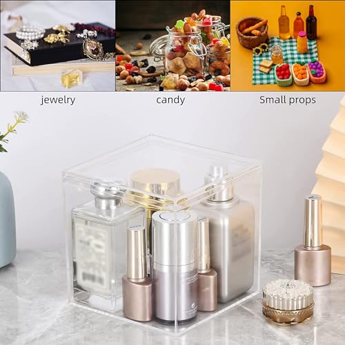 Acrylic Box Clear Display Boxes with Lids Plastic Decorative Boxes for Collectibles,Wedding Party - size: 4.73 x 4.73 x 4.73 Inch
