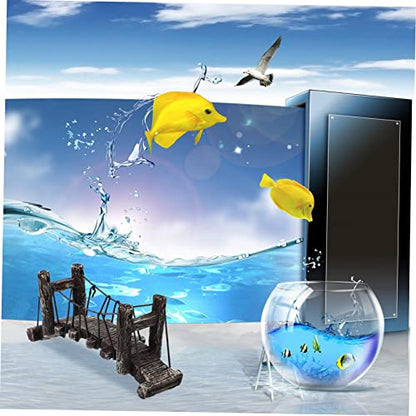 POPETPOP Fish Tank Bridge Decor Aquarium Bridge Lifelike Design for Underwater Landscape Easy to Safe for Fish for Climbing Pet Box Decoration