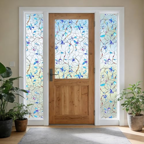 NINETREX Window Privacy Film, Frosted Window Tint Heat Control UV Blocking with Static Cling Removable for Home, Bathroom, Kitchen, Glass Door and Car Decor, Renter Friendly, 17.5 x 78.7 inches