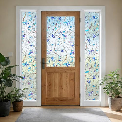 NINETREX Window Privacy Film, Frosted Window Tint Heat Control UV Blocking with Static Cling Removable for Home, Bathroom, Kitchen, Glass Door and Car Decor, Renter Friendly, 17.5 x 78.7 inches