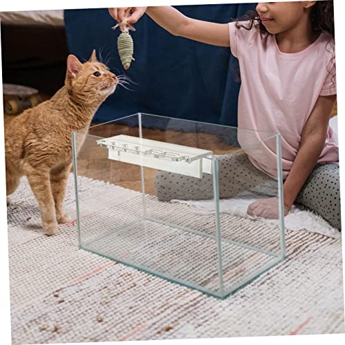Acrylic Aquarium Tool Holder for Maintenance Transparent Storage Rack with Grooves for Scrapers Scissors and Clips Easy Installation for Fish Tank Supplies