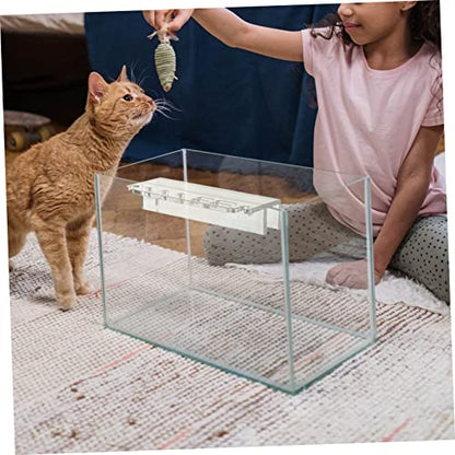 Acrylic Aquarium Tool Holder for Maintenance Transparent Storage Rack with Grooves for Scrapers Scissors and Clips Easy Installation for Fish Tank Supplies