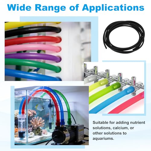Pump Tubing, 4mm ID x 6 mm OD 9.8ft Aquarium Hose,(Black/White, 2 Pack), Intended for Saltwater Reef Tank/Aquarium Pump Fluid Transfer/Replacement Tubing for Container - color: Black/White