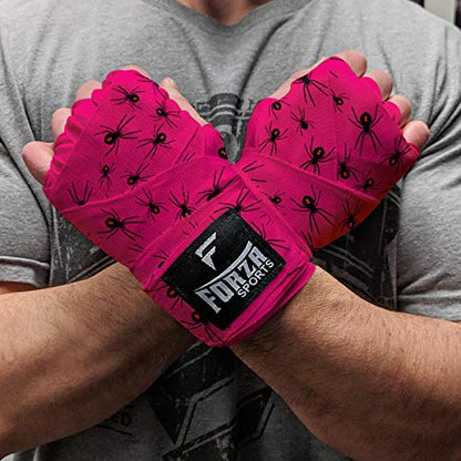 Forza Sports 180" Mexican Style Boxing and MMA Handwraps - color: Spider Hot Pink