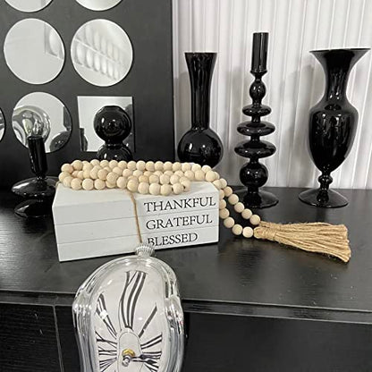 Decorative Books for Home Decor, White Faux Books for Decoration, Rustic Farmhouse Stacked Display Books (Thankful Grateful Blessed) - style: Thankful Grateful Blessed