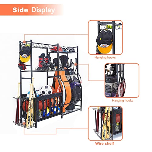 WALMANN Garage Sports Equipment Organizer, Golf Bag Stand for Garage