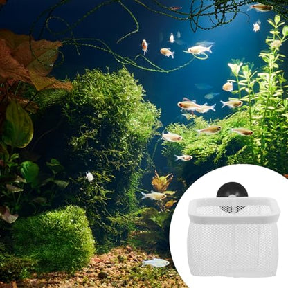 WOONEKY Fine Mesh Fish Tank Isolation Net Cups Hatching Holder for Small Fish Breeding and Spawning Aquariums Easy to Install and Clean