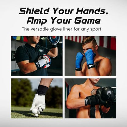 Wickers Thin Fingerless Gloves Men & Women - Lightweight Inner Boxing Gloves, Breathable Inner Glove Liners for Exercise, Gym Glove - Pair - color: Gray Camo, size: Large