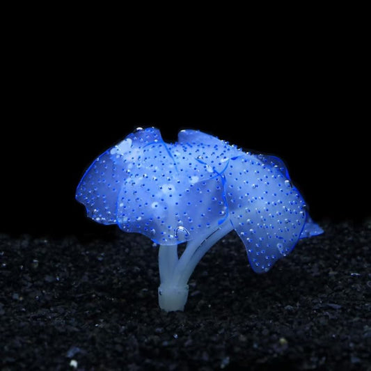 Silicone Artificial Coral Glowing Jellyfish Aquarium Decor Simulation Water Plant Anemone Fish Tank Landscape Ornament (Blue) - color: Blue