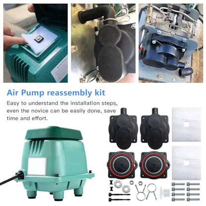 HP60/80 Air Pump Rebuild Complete Kit Fit for Aqua-Safe AS500, for Aqua-Aire AA500, with White Switch