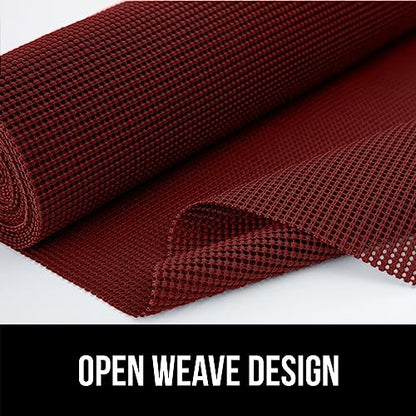 GORILLA GRIP powerGRIP Drawer Shelf and Cabinet Liner, Thick Strong Hold, Non-Adhesive Liners Protect Kitchen Cabinets and Cupboard, Bathroom Drawers, Easy Install, Breathable Mat, 12" x10', Red - color: Red, style: 12" x 10'