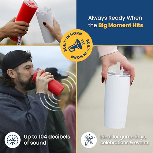 The LoudCup 16 oz 2-in-1 Water Bottle & Noisemaker, Jet Black - color: Jet Black, size: 16 Ounces