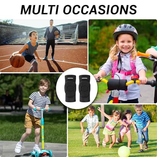 Kids/Youth Knee Pads Elbow Pads, Sports Compression Support Sleeve | Knee Elbow Protective Gear, Sports Knee Elbow Protector with Thickened Pads for Basketball Wrestling Football Volleyball - size: YL (arm circumference: 8.27-9.06‘’)