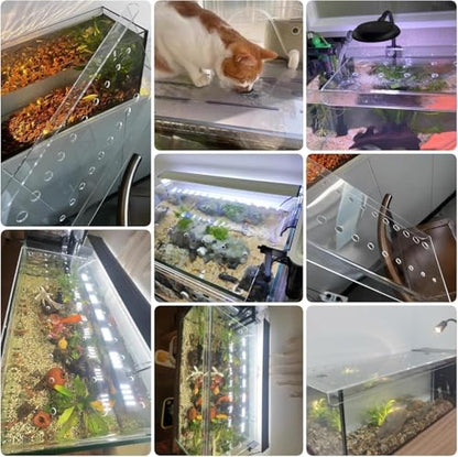 Aquarium Anti-Jump Cover， Fish Tank Canopy Top Mount Cat Proof Terrarium Lids(L30xW25cm(11.8x9.8in)) - size: L30xW25cm(11.8x9.8in)