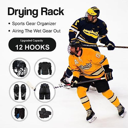 Hockey Equipment Drying Rack Ice Field Hockey Accessories for Hockey Players Blue Hockey Stuff for Boys Girls Sports Gear Hanger Organizer for Lacrosse Football Baseball Hockey Tools Things Gadgets