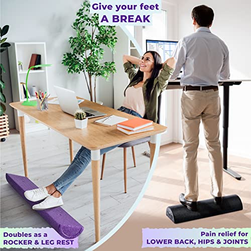 Yes4All High-Density EPP Half Round Back Roller Foam, Exercise Foam Roller for Yoga, Pilates & Stretching - 12, 18, 24, 36 inch - color: Purple, style: 12 inch