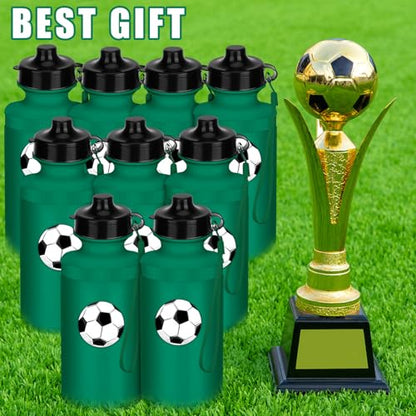 Zubebe 36 Pcs Sports Water Bottles Squeeze Bulk 21 oz | Reusable Plastic Water Bottles with Carry Strap, Back to School Supplies Summer Team Gifts for Students Travel Hiking Cycling - color: Dark Green