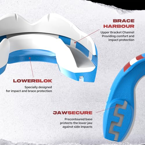 Marvel Captain America Sports Mouth Guard for Braces, Mouthguard with Case - color: Captain America
