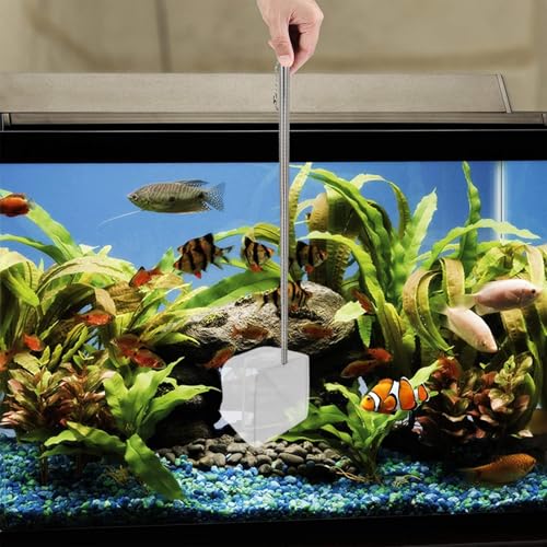 Aquarium Fish Tank Net - Fish Catching Net, Expandable Goldfishh Net | Fish Aquariums Nets with Adjustable Long Handle, Small Aquarium Net, Pond Shrimp Aquarium Net for Fiish Small Pond and Pool - size: small-square