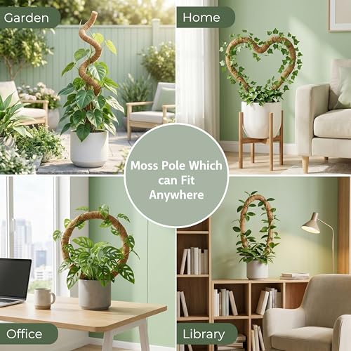 30 Inches Bendable 2 Pack Moss Pole Monstera Plant Support Stakes - Moss Poles for Climbing Plants, Plant Stakes for Indoor Plants - Coco Coir Pole Moss Stick for Monstera, Pothos.