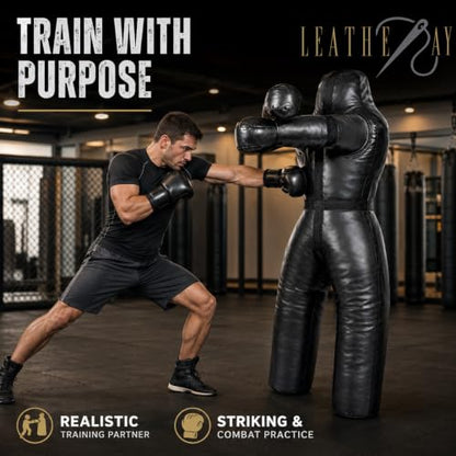 Jiu Jitsu Judo Punching Bag Grappling Dummy Standing Position Wrestling Throwing BJJ Dummy Jiu Jitsu Punching Bag Black -Unfilled - size: 70 inches (6 ft)