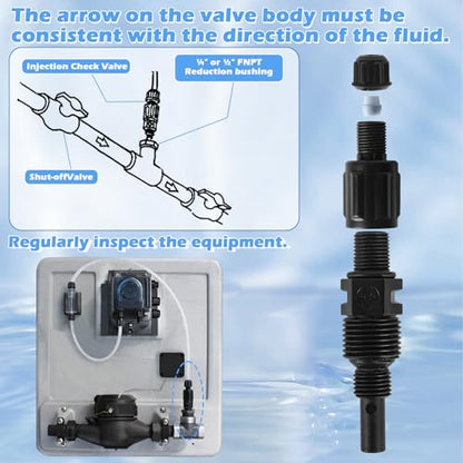 1/4 Inch UCDBINJ Injection Check Valve Replacement for Sten-ner Pump Filter Parts 45, 85, 100 & 170, Classic, Single Head, S420, S128, S10P, VX, SV, S Series with Ferrule & Duckbill (2 Pack)