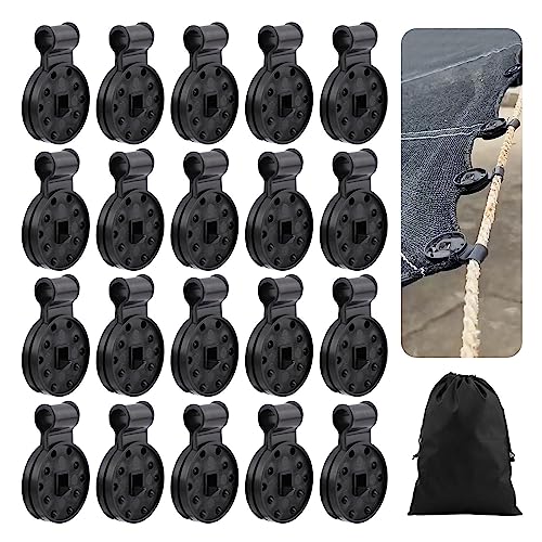 50pcs Shade Cloth Clips,Round Plastic Black Clips for Mesh/Thin Sun Shade Net,Sunshade Clip Tarp Clip Heavy Duty Lock Grip Fasteners for Garden Patio Pool Awning Mesh Fabric Clamp - color: 50pcs Tarp Clips