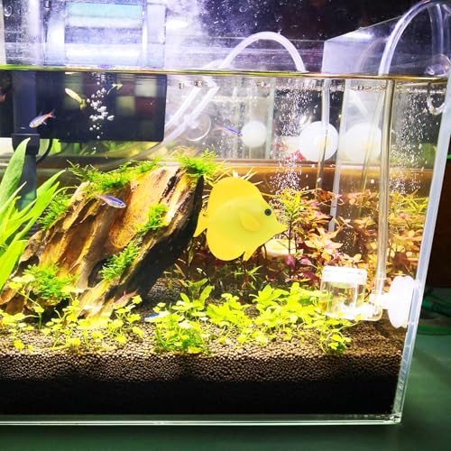 MERRYHAPY Luminous Aquarium Simulation Fish 3.14X2.75X0.39In Realistic Floating Tropical Fake Fish Decoration for Tank Landscaping and Aquarium Ornaments