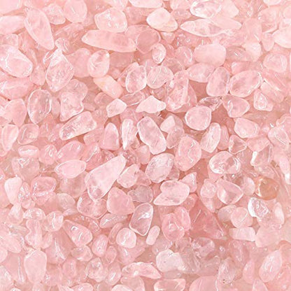 1 Lb/460g Natural Pink Quartz Crystal Stones Irregular Aquarium Pebbles Rock Sands for Turtle Tank/Succulent Plants/Vase Decoration (Fill 1 Cup)