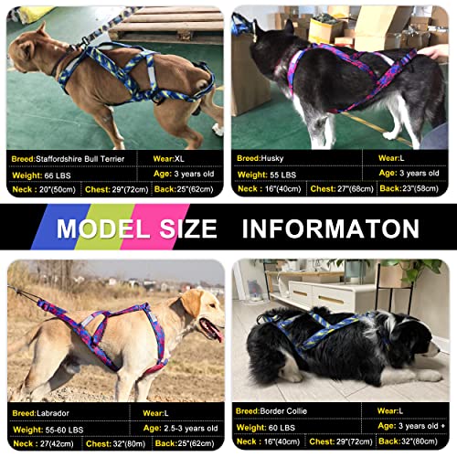 PET ARTIST Dog Weight Pulling Harness,Speed Training,Work Out Dog Sled Harness for Medium,Large Dogs,Blue,XL - size: XL:Neck 18"(46cm),Back:22.5-26.5"(58-68cm)