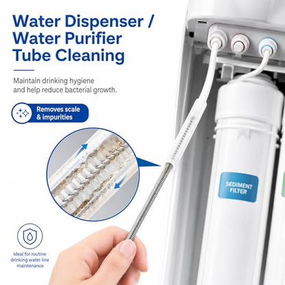 2 Pack 80 Inch Long Flexible Drain Brush, Sunroof Drain Cleaning Tool for Ice Maker, Refrigerator, Straw & Feeding Tube - size: 80 IN