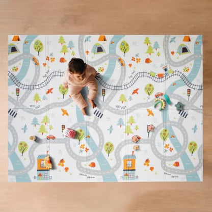 Nuby Reversible Baby Floor Mat - color: Car Tracks