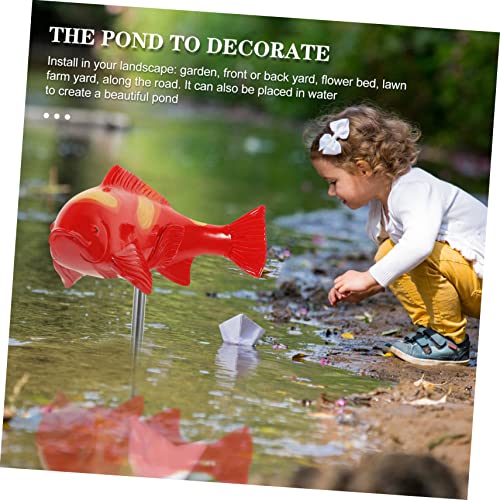 POPETPOP Outdoor Resin Carp Figurine Garden Decoration Fish Ornament for Lawn and Patio Red Koi Sculpture for Courtyard and Aquarium Display