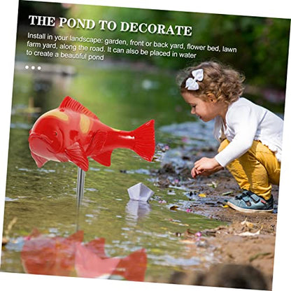 POPETPOP Outdoor Resin Carp Figurine Garden Decoration Fish Ornament for Lawn and Patio Red Koi Sculpture for Courtyard and Aquarium Display