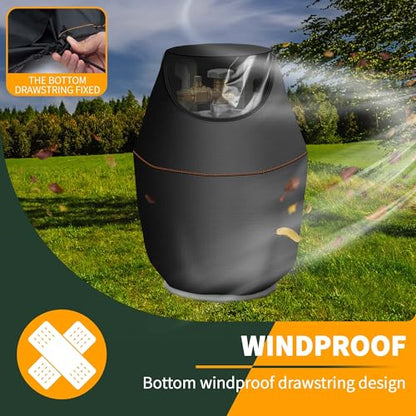 20 lb Propane Tank Cover Fits Standard Propane Tanks Waterproof,Garden 420D Oxford Fabric Propane Tank Storage Box with Windproof Drawstring,34x45cm