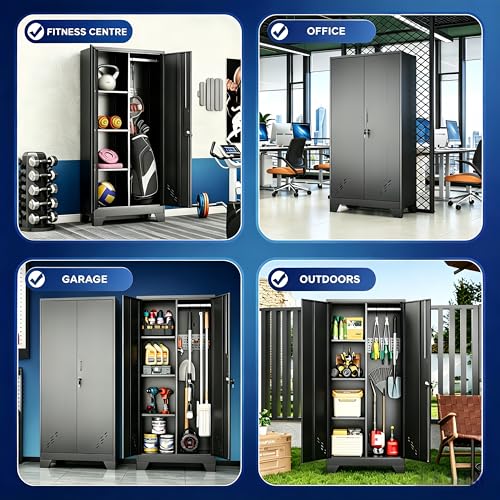 Golf Storage Cabinet Fits 1 Bag, 61" H Sports Equipment Organizer, Black - size: 61"H-Black