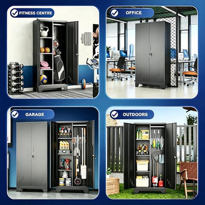 Golf Storage Cabinet Fits 1 Bag, 61" H Sports Equipment Organizer, Black - size: 61"H-Black
