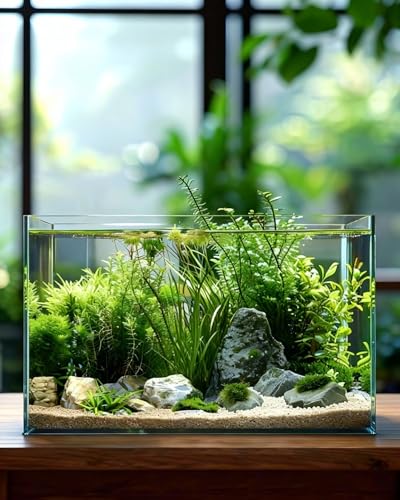 5 Gallon Ultra Clear Glass Fish Tank, Easy to Maintain Small Aquarium for Betta, Goldfish, Shrimp, Snails and Aquatic Plants - color: Transparent, size: 5 Gallon